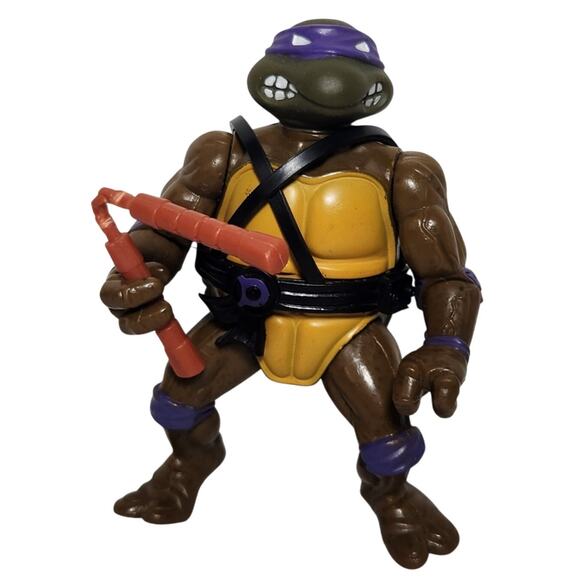 TMNT Vintage Donatello Soft Head 1988 With Nunchucks Playmates Toys VG Pre-owned - Picture 1 of 7